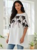 Stitched Flower Design Fashion Flowy Top